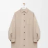 Coat in wool and cashmere Sandstone/White Coat in wool and cashmere Sandstone/White