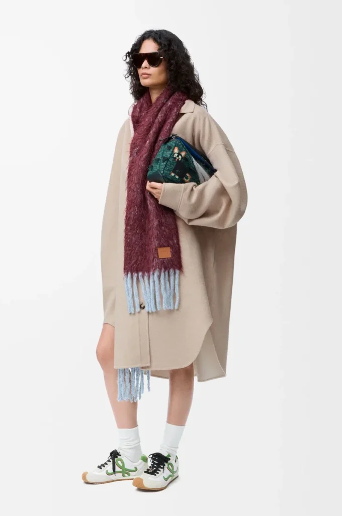 Coat in wool and cashmere Sandstone/White Coat in wool and cashmere Sandstone/White