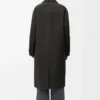 Coat in wool and silk Khaki Brown/Blue Coat in wool and silk Khaki Brown/Blue
