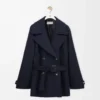 Coat in wool blend Navy Blue