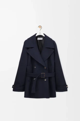 Coat in wool blend Navy Blue