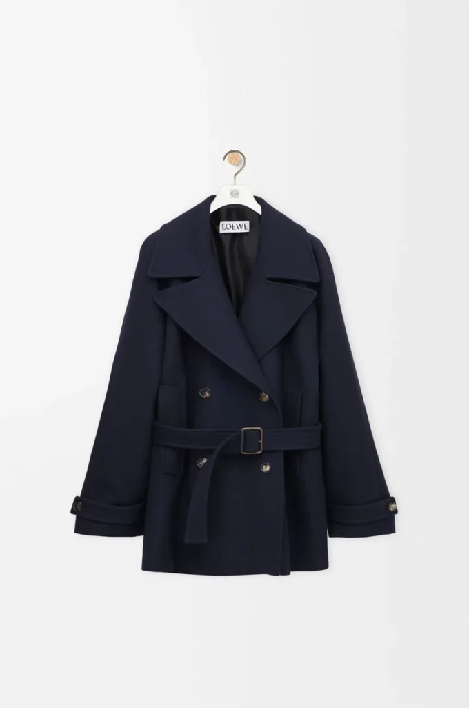 Coat in wool blend Navy Blue