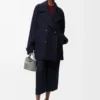 Coat in wool blend Navy Blue