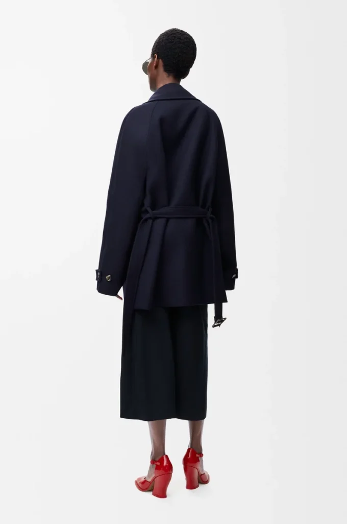 Coat in wool blend Navy Blue