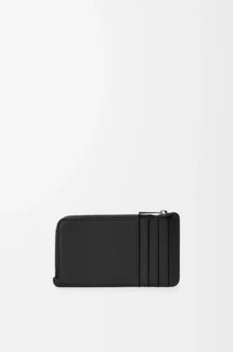 Coin cardholder in satin calfskin Black