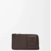Coin cardholder in satin calfskin Dark Brown