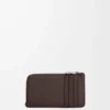 Coin cardholder in satin calfskin Dark Brown