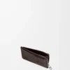 Coin cardholder in satin calfskin Dark Brown