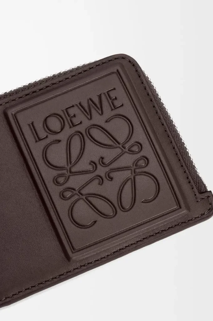 Coin cardholder in satin calfskin Dark Brown
