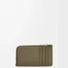 Coin cardholder in satin calfskin Khaki Green
