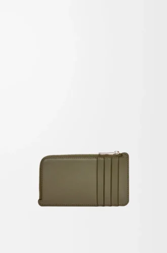 Coin cardholder in satin calfskin Khaki Green