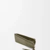 Coin cardholder in satin calfskin Khaki Green