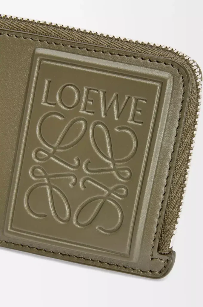Coin cardholder in satin calfskin Khaki Green