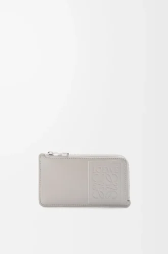 Coin cardholder in satin calfskin Shell Grey
