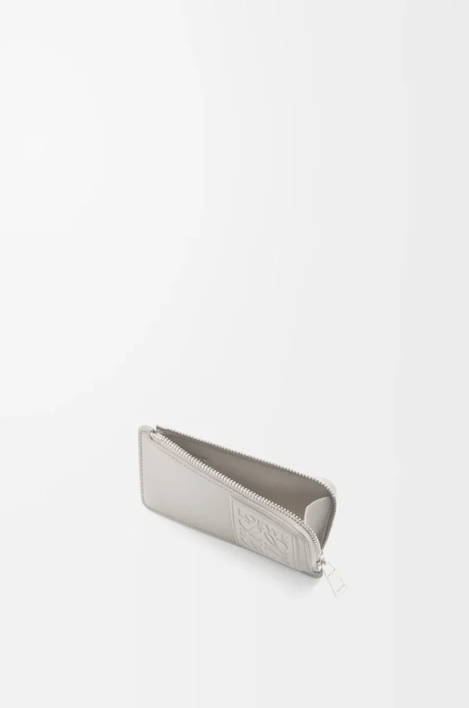 Coin cardholder in satin calfskin Shell Grey Coin cardholder in satin calfskin Shell Grey