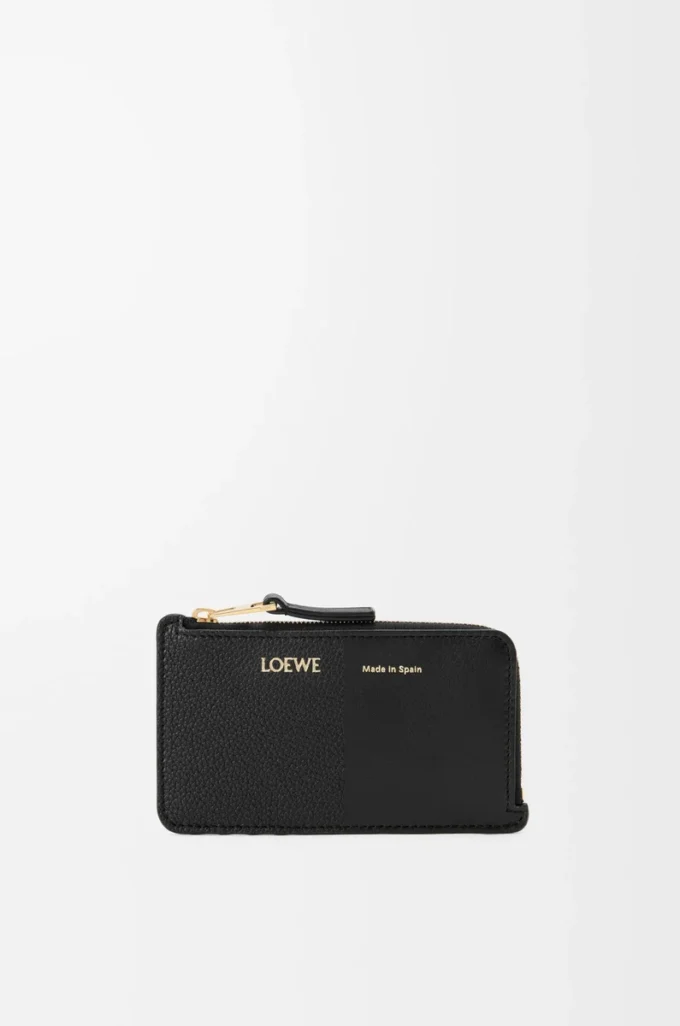 Coin cardholder in smooth and grained calfskin Black Coin cardholder in smooth and grained calfskin Black