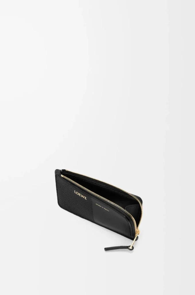 Coin cardholder in smooth and grained calfskin Black Coin cardholder in smooth and grained calfskin Black