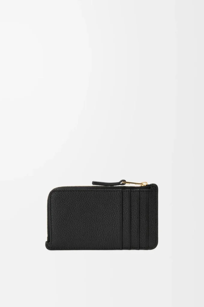 Coin cardholder in smooth and grained calfskin Black Coin cardholder in smooth and grained calfskin Black