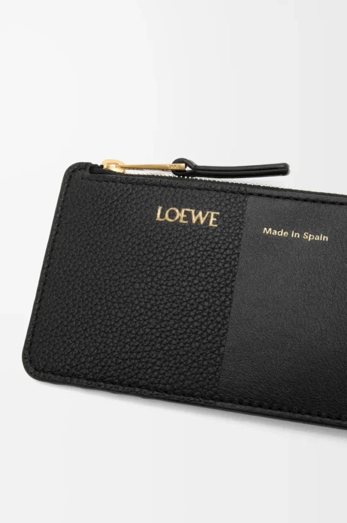 Coin cardholder in smooth and grained calfskin Black Coin cardholder in smooth and grained calfskin Black