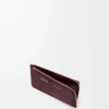 Coin cardholder in smooth and grained calfskin Dark Burgundy