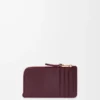 Coin cardholder in smooth and grained calfskin Dark Burgundy