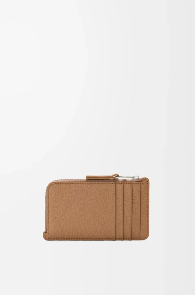 Coin cardholder in smooth and grained calfskin Mocha Coin cardholder in smooth and grained calfskin Mocha