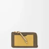 Coin cardholder in soft grained calfskin Dark Khaki Green/Ginger Coin cardholder in soft grained calfskin Dark Khaki Green/Ginger