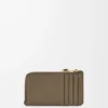 Coin cardholder in soft grained calfskin Dark Khaki Green/Ginger Coin cardholder in soft grained calfskin Dark Khaki Green/Ginger