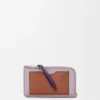 Coin cardholder in soft grained calfskin Dirty Mauve/Squirrel