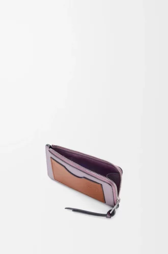 Coin cardholder in soft grained calfskin Dirty Mauve/Squirrel