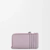 Coin cardholder in soft grained calfskin Dirty Mauve/Squirrel
