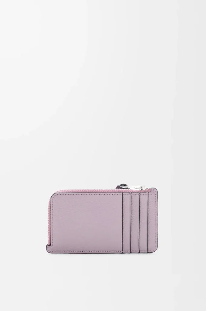 Coin cardholder in soft grained calfskin Dirty Mauve/Squirrel