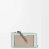 Coin cardholder in soft grained calfskin Frozen/Clay