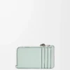 Coin cardholder in soft grained calfskin Frozen/Clay