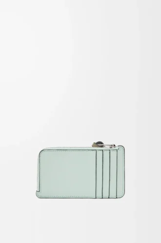 Coin cardholder in soft grained calfskin Frozen/Clay