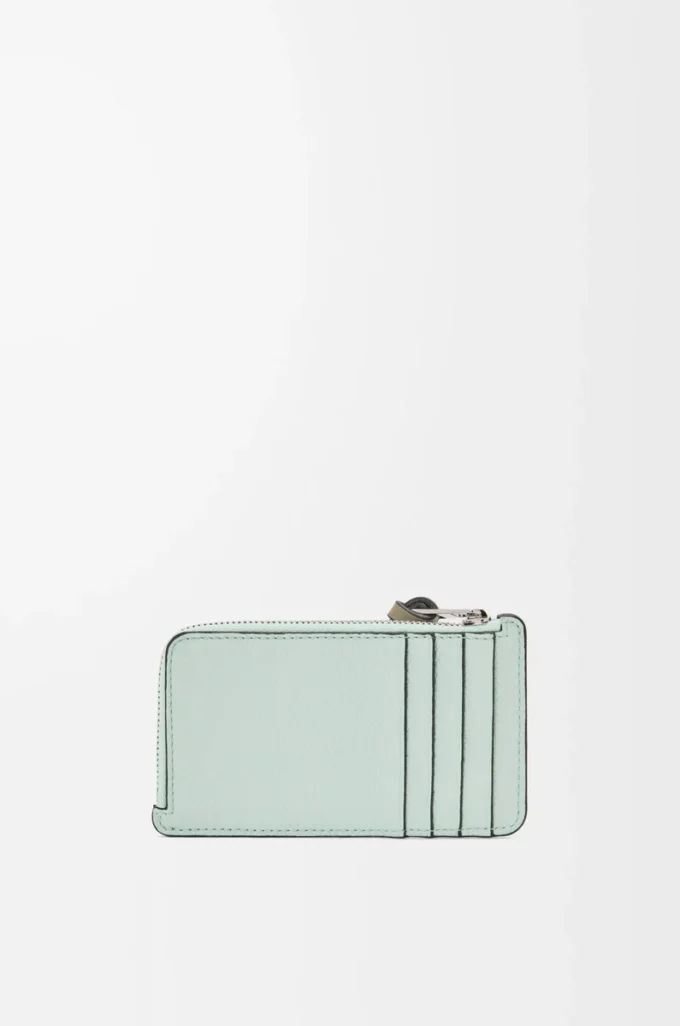 Coin cardholder in soft grained calfskin Frozen/Clay