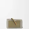 Coin cardholder in soft grained calfskin Shell Grey/Eucalyptus Coin cardholder in soft grained calfskin Shell Grey/Eucalyptus