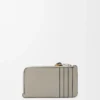 Coin cardholder in soft grained calfskin Shell Grey/Eucalyptus Coin cardholder in soft grained calfskin Shell Grey/Eucalyptus