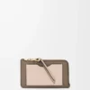 Coin cardholder in soft grained calfskin Taupe/Talc