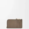 Coin cardholder in soft grained calfskin Taupe/Talc