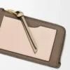 Coin cardholder in soft grained calfskin Taupe/Talc