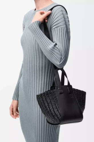 Compact Hammock bag in calfskin Black