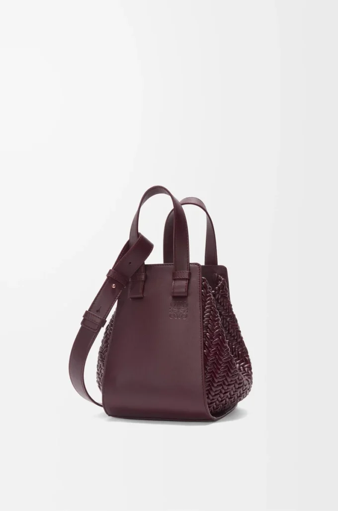 Compact Hammock bag in calfskin Dark Burgundy