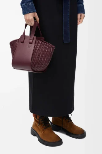 Compact Hammock bag in calfskin Dark Burgundy