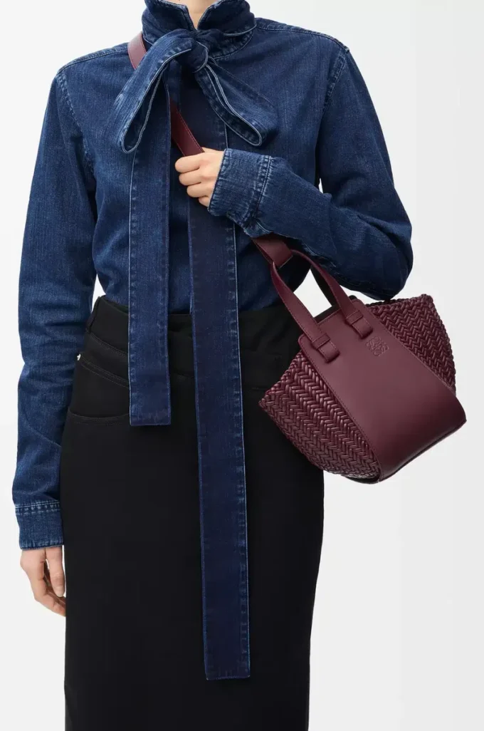 Compact Hammock bag in calfskin Dark Burgundy