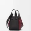 Compact Hammock bag in nappa calfskin Black/Burgundy