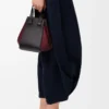 Compact Hammock bag in nappa calfskin Black/Burgundy