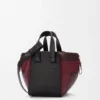 Compact Hammock bag in nappa calfskin Black/Burgundy