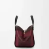 Compact Hammock bag in nappa calfskin Black/Burgundy
