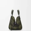 Compact Hammock bag in suede and classic calfskin Khaki/Green